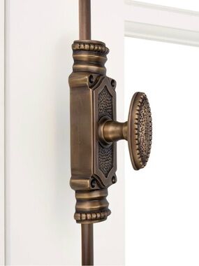 Antique Brass Cremone Bolt 9 Ft Door Lock Adjustable Rods Vintage New